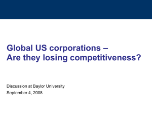 – Global US corporations Are they losing competitiveness? Discussion at Baylor University