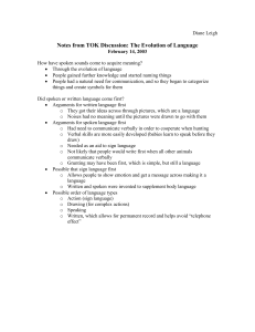 Notes from TOK Discussion: The Evolution of Language