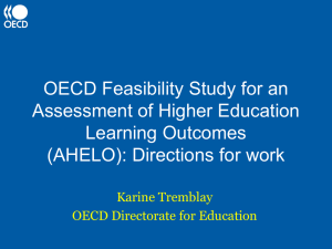 OECD Feasibility Study for an Assessment of Higher Education Learning Outcomes