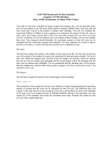 COP 3530 Homework #4: Best Schedule Assigned: 3/27/06 (Monday)