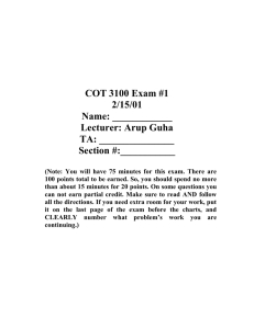COT 3100 Exam #1 2/15/01 Name: ____________