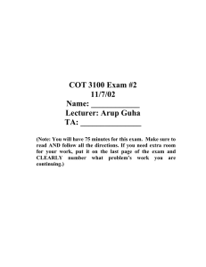 COT 3100 Exam #2 11/7/02 Name: ____________