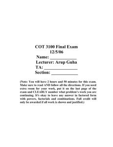 COT 3100 Final Exam 12/5/06 Name: ____________