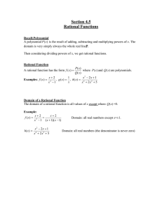 Section 4.5 Rational Functions