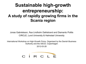 Sustainable high-growth entrepreneurship: A study of rapidly growing firms in the Scania region