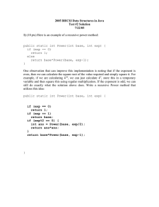 2005 BHCSI Data Structures in Java Test #2 Solution 7/22/05