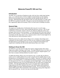 Motorola PowerPC 555 and You Introduction