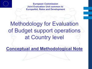 Methodology for Evaluation of Budget support operations at Country level