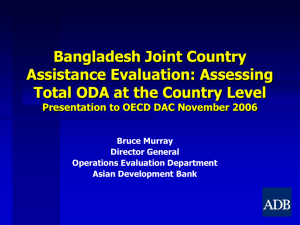Bangladesh Joint Country Assistance Evaluation: Assessing Total ODA at the Country Level
