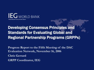 Developing Consensus Principles and Standards for Evaluating Global and