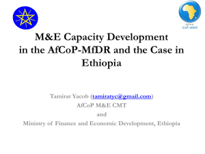 M&amp;E Capacity Development in the AfCoP-MfDR and the Case in Ethiopia (