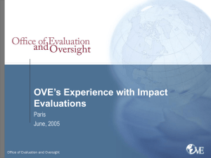 OVE’s Experience with Impact Evaluations Paris June, 2005