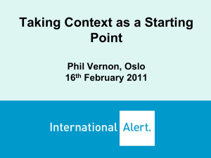 Taking Context as a Starting Point Phil Vernon, Oslo 16