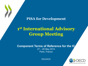1 International Advisory Group Meeting PISA for Development