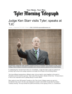 Judge Ken Starr visits Tyler; speaks at TJC