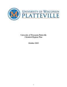 University of Wisconsin-Platteville Chemical Hygiene Plan October 2015