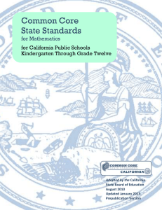 Common Core State Standards  for Mathematics