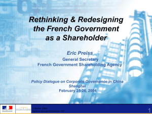 Rethinking &amp; Redesigning the French Government as a Shareholder 1