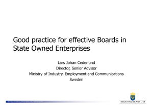 Good practice for effective Boards in State Owned Enterprises