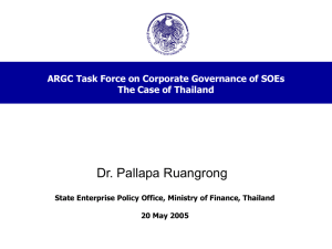 Dr. Pallapa Ruangrong ARGC Task Force on Corporate Governance of SOEs