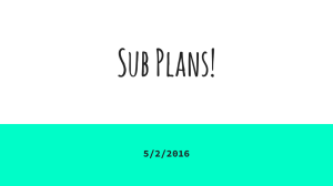 Sub Plans! 5/2/2016