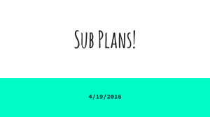 Sub Plans! 4/19/2016
