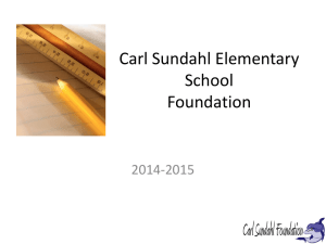 Carl Sundahl Elementary School Foundation 2014-2015