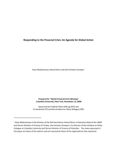 Responding to the Financial Crisis: An Agenda for Global Action