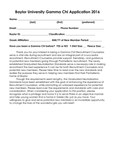 Baylor University Gamma Chi Application 2016