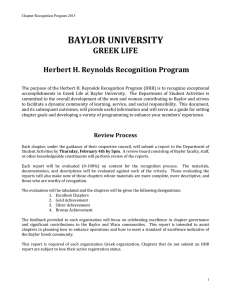 BAYLOR UNIVERSITY GREEK LIFE Herbert H. Reynolds Recognition Program