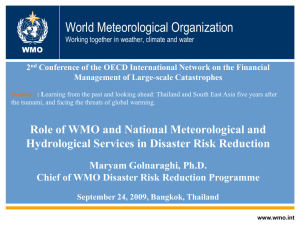 World Meteorological Organization Role of WMO and National Meteorological and