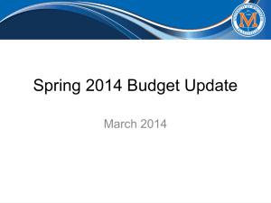 Spring 2014 Budget Update March 2014