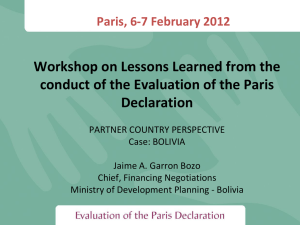 Workshop on Lessons Learned from the Declaration Paris, 6-7 February 2012