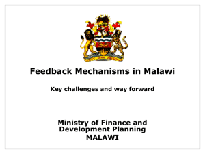Feedback Mechanisms in Malawi Ministry of Finance and Development Planning MALAWI