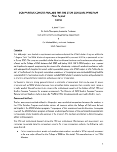 COMPARITIVE COHORT ANALYSIS FOR THE STEM SCHOLARS PROGRAM Final Report