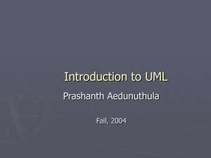 Introduction to UML Prashanth Aedunuthula Fall, 2004