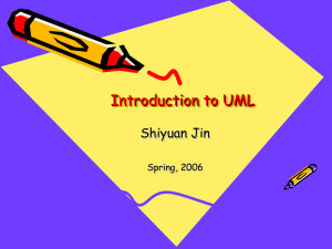 Introduction to UML Shiyuan Jin Spring, 2006