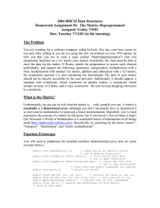 2004 BHCSI Data Structures Homework Assignment #4:  The Matrix: Reprogrammed