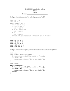 2006 BHCSI Introduction to Java Test #2 7/26/06 Name : ______________________________