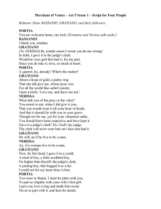 Merchant of Venice – Act 5 Scene 1 – Script... PORTIA BASSANIO GRATIANO