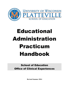 Educational Administration Practicum Handbook