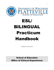 ESL/ BILINGUAL Practicum Handbook