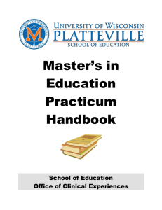 Master’s in Education Practicum Handbook