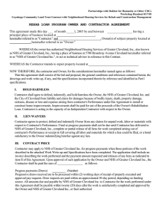 Partnerships with Habitat for Humanity or Other CDCs Workshop Handout 8/17/05