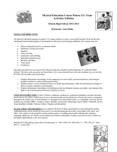 Physical Education Course Fitness 2/3: Team Activities Syllabus  Folsom High School, 2013-2014