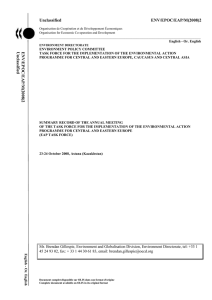 Unclassified ENV/EPOC/EAP/M(2008)2