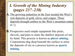 I. Growth of the Mining Industry (pages 237–238) A.
