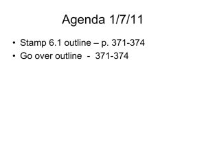 Agenda 1/7/11 • Stamp 6.1 outline – p. 371-374