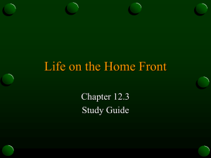 Life on the Home Front Chapter 12.3 Study Guide