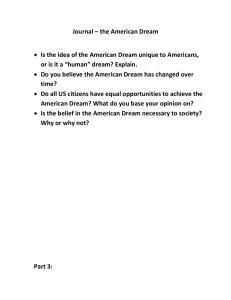 Journal – the American Dream